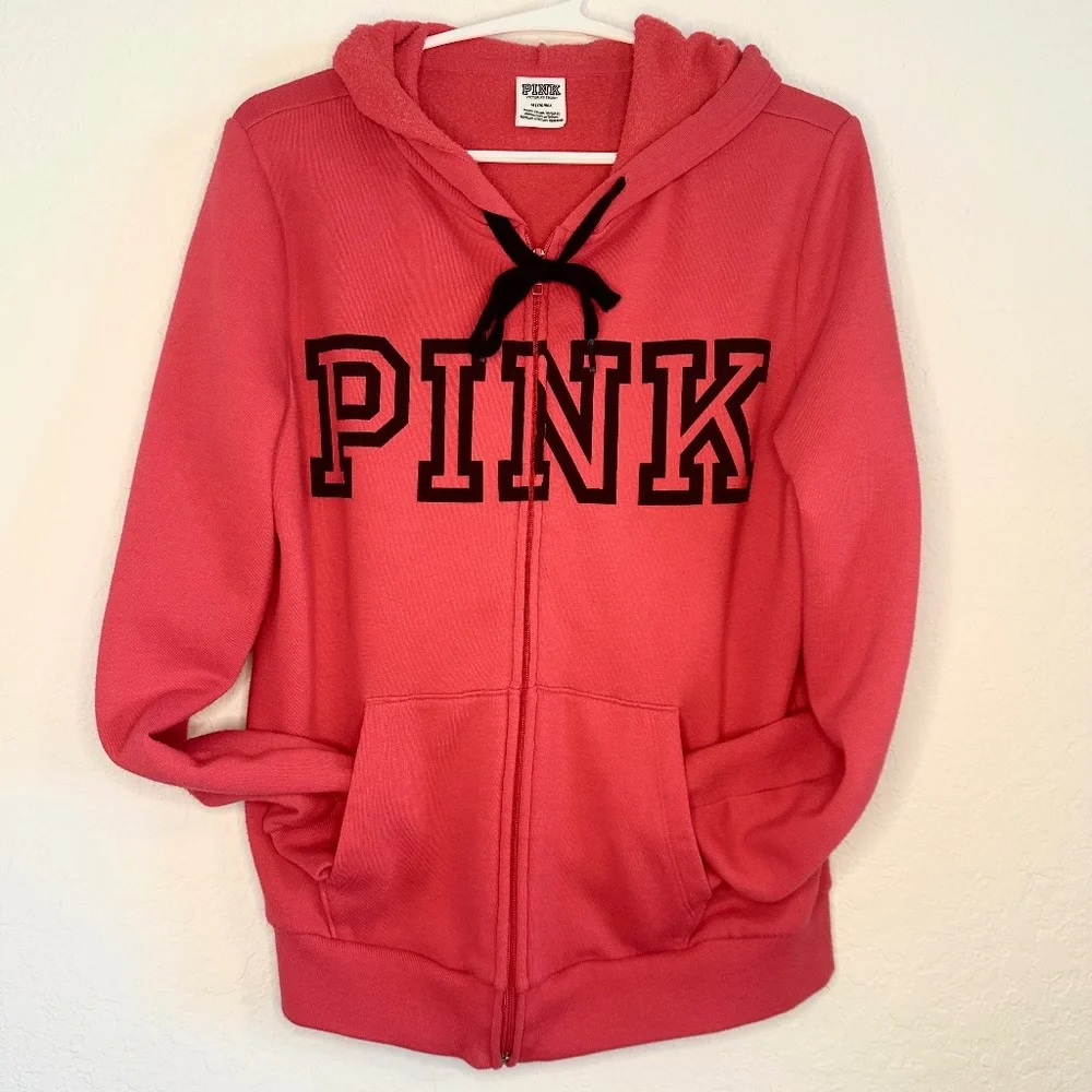 PINK Victoria's Secret Full-Zip Hoodie, Size M - Picture 3 of 9
